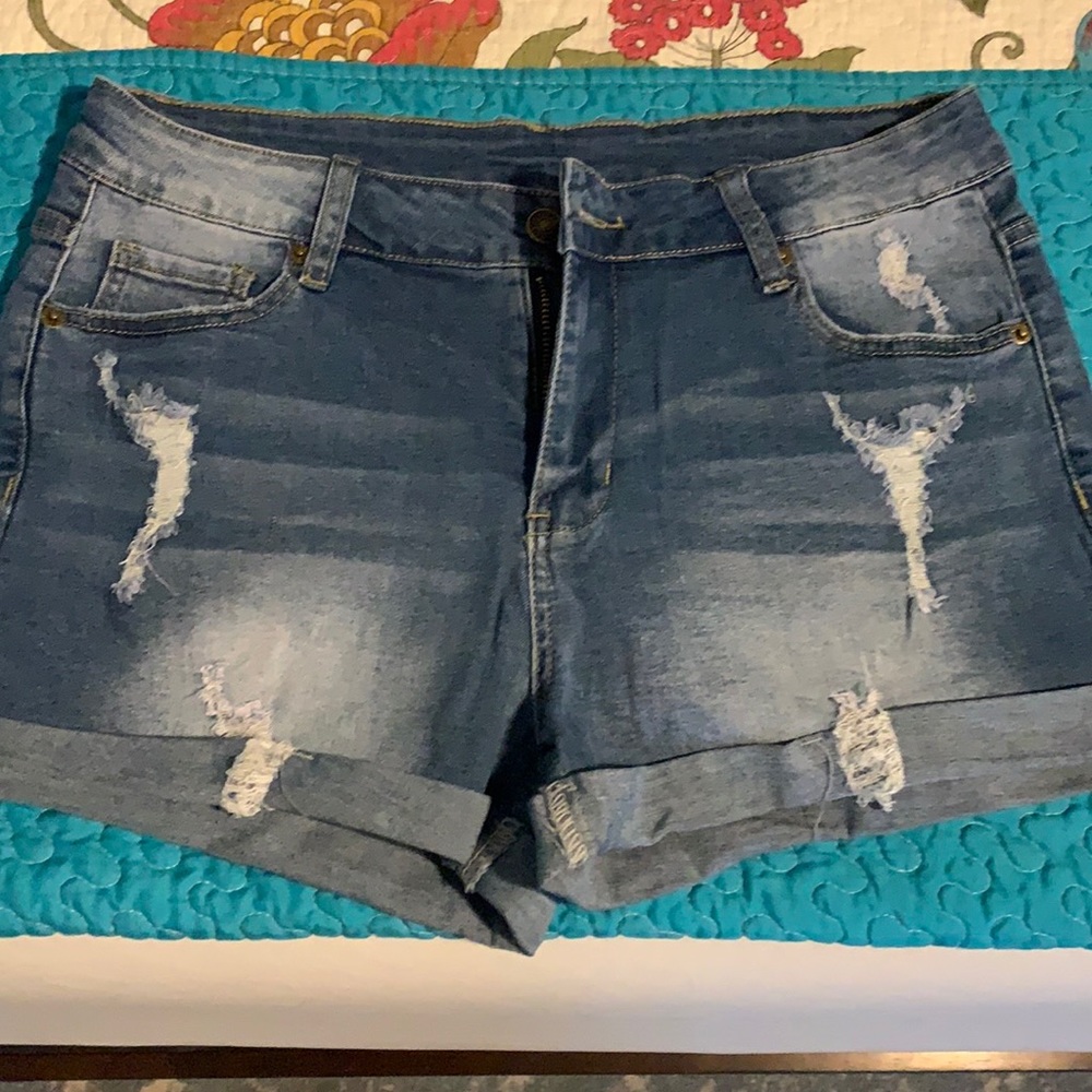 Distressed Jean Shorts